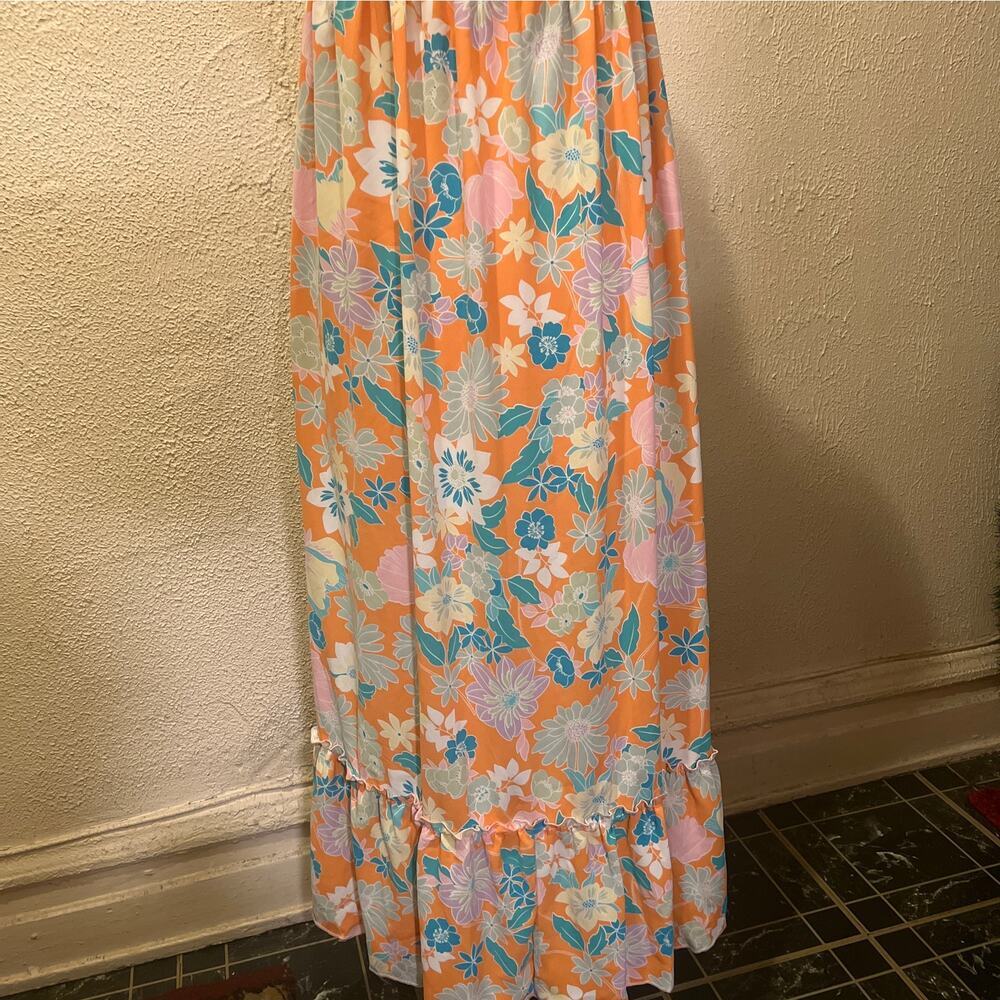 Velvet Torch Los Angeles Floral Print Tiered Midi Slip Dress Size XS - Picture 11 of 13